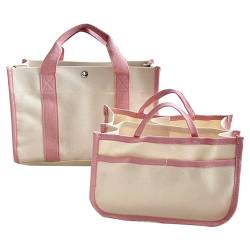 Große Kapazität Einkaufstasche für Frauen Mode Handtasche Tasche 2 teile/satz Leinwand Multifunktionale Mutter Baby mit Mehreren Rosa von Leadrop