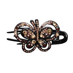 Haarkamm Elegant Strass Schmetterlinge Dekor Haarspange Sweet Hair Accessoires Champagner von Leadrop