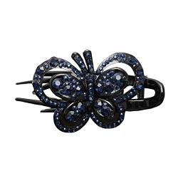 Haarkamm Elegant Strass Schmetterlinge Dekor Haarspange Sweet Hair Accessoires Marineblau von Leadrop