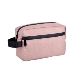 Kulturbeutel Reise-Kulturtasche mit Trennwand Reißverschluss Tasche Griff wasserabweisend Organizer Tasche für Urlaub oder Fitnessstudio Ideal für Männer Frauen Tasche Zubehör, rose, XXXXS von Leadrop