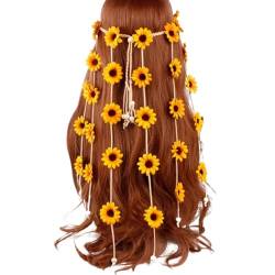 Haarseil, Boho, Damen, Sonnenblume, Margerite, Quaste, Stirnband, Girlande, Haarstyling-Zubehör von Leadthin