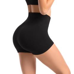 Leafigure Damen Kurze Sporthose High Waist Fitness Shorts Blickdichte Radlerhose Sportshorts Schwarz LXL von Leafigure