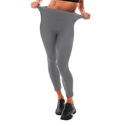 Leafigure Leggings Damen High Waist - Leggins Blickdicht Grau für Sport Gym Yoga XXL von Leafigure