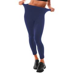 Leafigure Leggings Damen High Waist - Leggins Blickdicht Marineblau für Sport Gym Yoga L-XL von Leafigure