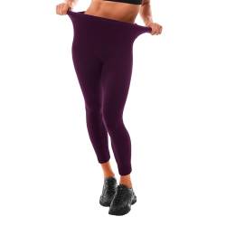 Leafigure Leggings Damen High Waist - Leggins Blickdicht Pflaumenviolett für Sport Gym Yoga L-XL von Leafigure