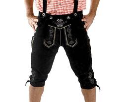 Leather Craft Lederhose für Herren, Lederhose, Lederhosen, Oktoberfest, Schwarz - Schwarz - 32 Taille von Leather Craft