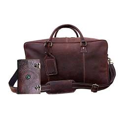 Handgefertigte Reisetasche aus Leder für Fitnessstudio, Reisen, Wochenender, für Damen und Herren von Leather and Stitches