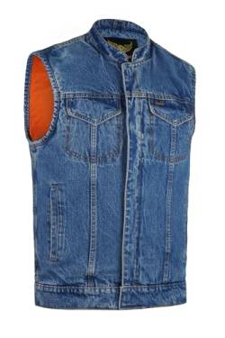 Leatherick Herren Denim motorradfahrer Weste mit Concealed Carry Arms - XL von Leatherick