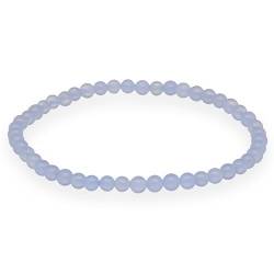 Lebensquelle Plus Mini Kugelarmband | 4mm | Hochwertiges Edelsteinarmband (Chalcedon, blau) von Lebensquelle Plus