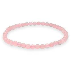 Lebensquelle Plus Mini Kugelarmband | 4mm | Hochwertiges Edelsteinarmband (Rosenquarz) von Lebensquelle Plus