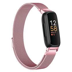 Lebensstyle Uhrenarmband Armband für Fitbit Inspire 3 Edelstahl Magnetverschluss Ersatzband Armbänder Smartwatch Zubehör Damen,Herren (Rosa) von Lebensstyle