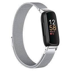 Lebensstyle Uhrenarmband Armband für Fitbit Inspire 3 Edelstahl Magnetverschluss Ersatzband Armbänder Smartwatch Zubehör Damen,Herren (Silber) von Lebensstyle