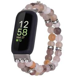 Lebensstyle Uhrenarmband Armband für Fitbit Inspire 3 aus Naturstein Elastischer Bänder Ersatzband Armbänder Smartwatch Zubehör Damen,Herren von Lebensstyle