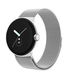 Lebensstyle Uhrenarmband Armband für Google Pixel Watch Edelstahl Magnetverschluss Ersatzband Armbänder Smartwatch Zubehör (Silber) von Lebensstyle