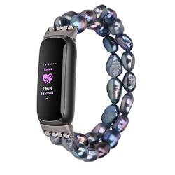 Lebensstyle Uhrenarmband Bracelet für Fitbit Luxe Band Wristband Wiedereinbau Elastischer Bänder Smartwatch Zubehör Frau Männer(Perle Grau) von Lebensstyle