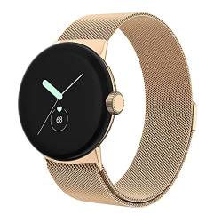 ebensstyle Uhrenarmband Armband für Google Pixel Watch Edelstahl Magnetverschluss Ersatzband Armbänder Smartwatch Zubehör (Rosegold） von Lebensstyle