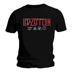 LED Zeppelin Herren T-Shirt Schwarz Schwarz Gr. XL, Schwarz von Led Zeppelin
