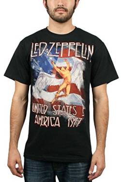 Led Zeppelin Herren Ledzeppelin_Stars N Stripes Usa '77_Men_bl_ts:2XL T-Shirt, Schwarz (Black Black), XX-Large von Led Zeppelin