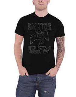 Led Zeppelin Herren Ledzeppelin_usa '77_Men_bl_ts: S T-Shirt, Schwarz (Black Black), Small von Led Zeppelin