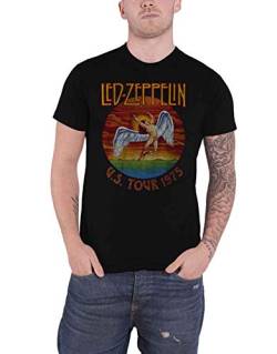 Led Zeppelin Herren Ledzeppelin_usa Tour '75_Men_bl_ts:2XL T-Shirt, Schwarz (Black Black), XX-Large von Led Zeppelin