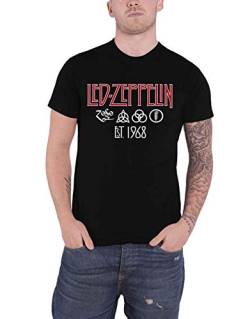 Led Zeppelin Herren T-Shirt Symbols Est 68 schwarz von Led Zeppelin