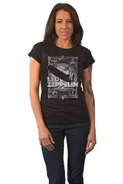 Led Zeppelin Shook Me Frauen T-Shirt schwarz L 100% Baumwolle Band-Merch, Bands von Led Zeppelin