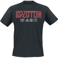 Led Zeppelin T-Shirt - Logo & Symbols - S bis XXL - für Männer - Größe L - schwarz  - Lizenziertes Merchandise! von Led Zeppelin