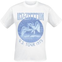 Led Zeppelin T-Shirt - Tour 75 - S bis XXL - für Männer - Größe M - weiß  - Lizenziertes Merchandise! von Led Zeppelin