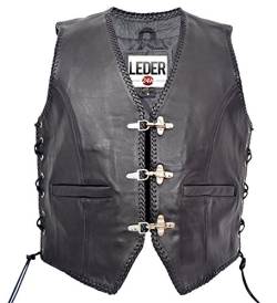 LEDER24H Motorradweste Biker Kutte Lederweste 1050 - SP, L, Schwarz von Leder24h lederwaren rund um die Uhr