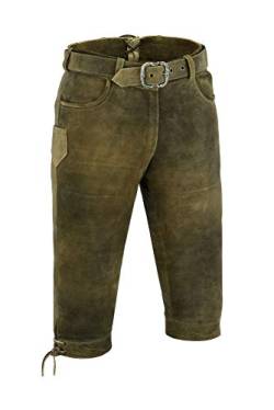 Kniebundhose Leder Nubuk-Fuente Jagdhose- Trachtenlederhose Damen- Damen Kniebundlederhose -Trachten Lederhose mit Gürtel in Braun, Camel, Grün, Trachtenhose Knielang (40, Braun) von LederGwand