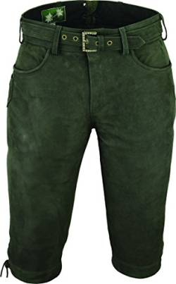 Kniebundhose Leder Nubuk-Fuente Jagdhose- Trachtenlederhose Damen- Damen Kniebundlederhose -Trachten Lederhose mit Gürtel in Braun, Camel, Grün, Trachtenhose Knielang (40, Olive) von LederGwand