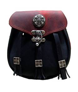 Kilt Tasche Sporran Circles of Skull Farbe Schwarz-Rot von Lederecke Konstanz