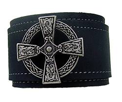 Lederarmband 4,7cm breit XXL Celtic Cross Farbe schwarz von Lederecke Konstanz