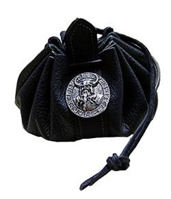 Lederbeutel Dukatenbeutel Geldkatze Farbe schwarz Odin Amulette von Lederecke Konstanz