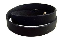 Wickel Lederarmband Farbe schwarz Armschmuck Echtleder 1,5 cm breit von Lederecke Konstanz