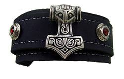 Wikel Lederarmband Farbe schwarz Thor Hammer Drachenauge von Lederecke Konstanz