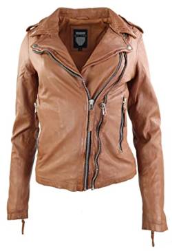 Lederjacke Damen Roxy Biker Style - Premium Lamm Leder (Echtleder) von Lederjacke