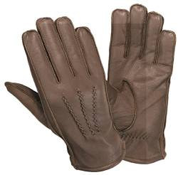 Fuente Lederhandschuhe Herren Damen Echtleder mit Futter, Fahrerhandschuhe Reithandschuhe Leder- Leder Handschuhe gefüttert Herren Damen, Schwarz, Braun (7,5, Braun) von Lederprofi