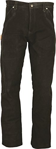 Fuente Lederhose Herren/Damen lang - Lederjeans- Echt Leder, Lederhose Jeans 501 Schwarz- Motorrad Lederjeans- Zimmermannshose Leder- Reithose Leder (30, Schwarz) von Lederprofi