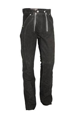 Fuente Lederhose Herren Damen lang - Lederjeans- Echt Leder, Lederhose Jeans 501 Schwarz- Motorrad Lederjeans- Zimmermannshose Leder- Reithose Leder (36, Schwarz) von Lederprofi