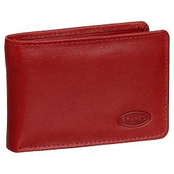 Branco Leder Herren Kleingeldbörse Minibörse Geldbörse Geldbeutel Portemonnaie weiches Rindsleder 10 cm Farbe Rot von Ledershop24