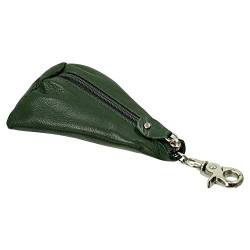 Branco Leder Schlüsseletui Mini Geldbörse Schlüsseltasche Schlüsselmappe Schlüsselanhänger mit Reißverschlussfach Minibörse Farbe Grün von Ledershop24