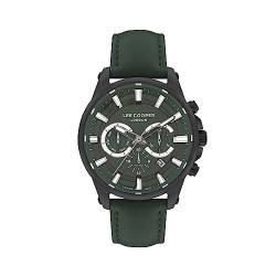 Lee Cooper Analoge Herren-Armbanduhr mit grünem Zifferblatt -LC07525.677, Grün, Klassisch von Lee Cooper