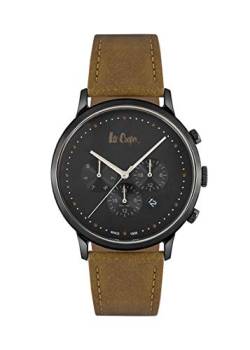 Lee Cooper Analoge Herren-Armbanduhr mit schwarzem Zifferblatt - LC06935.655, Schwarz, Klassisch von Lee Cooper