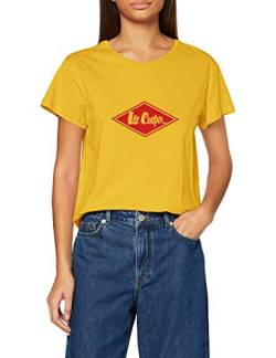 Lee Cooper Damen Diamond Logo Tee T-Shirt, Gelb, XS von Lee Cooper