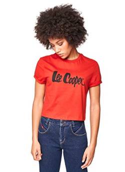 Lee Cooper Damen LC Cropped Tee T-Shirt, Rot, L von Lee Cooper