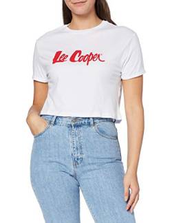 Lee Cooper Damen LC Cropped Tee T-Shirt, Weiß, L von Lee Cooper