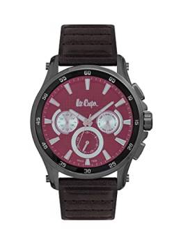 Lee Cooper Multifunktions-schwarzes rundes Zifferblatt Herrenuhr - LC06540.052, rot, klassisch, rot, Klassisch von Lee Cooper