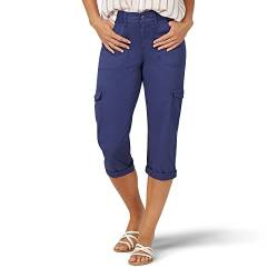 Lee Damen Cargo-Caprihose Austyn Strick-Taille mit lockerer Passform Hose, Blau (Ink Blue), 44 von Lee