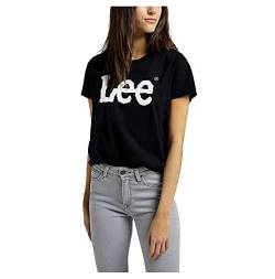Lee Damen Logo Tee T-Shirt, Schwarz, M von Lee